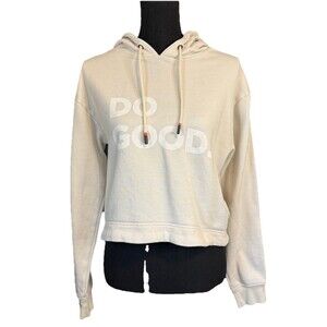 Cotopaxi Do Good Hoodie Women Small Cropped Organic Cotton Ivory Hooded EUC